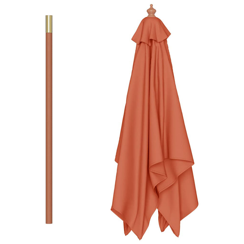 Parasol de marché rectangulaire 59,1 "x 78,7", Terre cuite