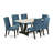 Rectangle Natural Oak Finish Solid Wood Top Dining Table with Chairs with Lattice Back-1726904006-1726904058-1726904061