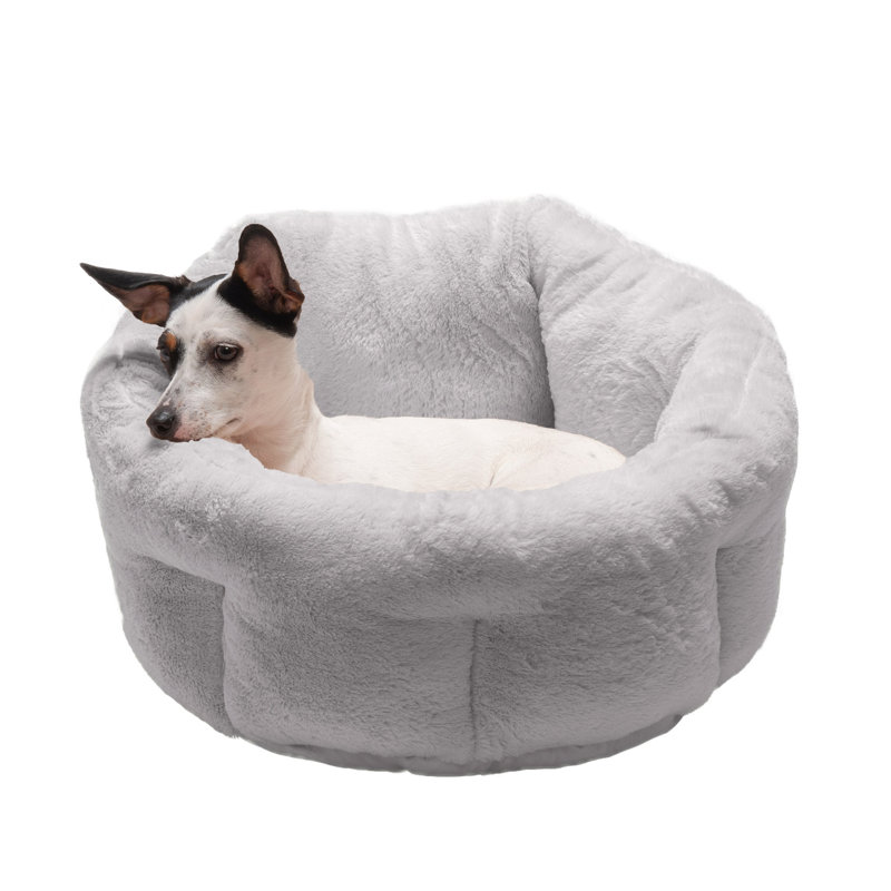 Small Sable Brown Faux Fur Cuddler Pet Bed