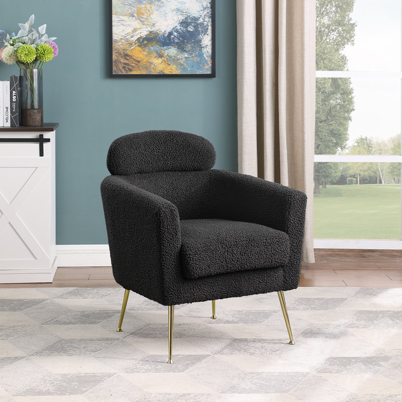 Fauteuil demi-tonneau Martain, Noir