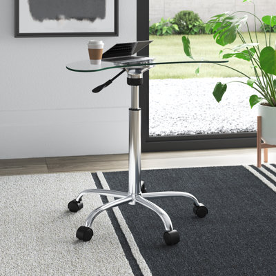 Maragozakis Adjustable Height Glass Aluminium Writing Desk