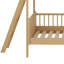 Structure de lit simple en bois - 3 tablettes de rangement et échelle réversible (gauche / droite)-360419752