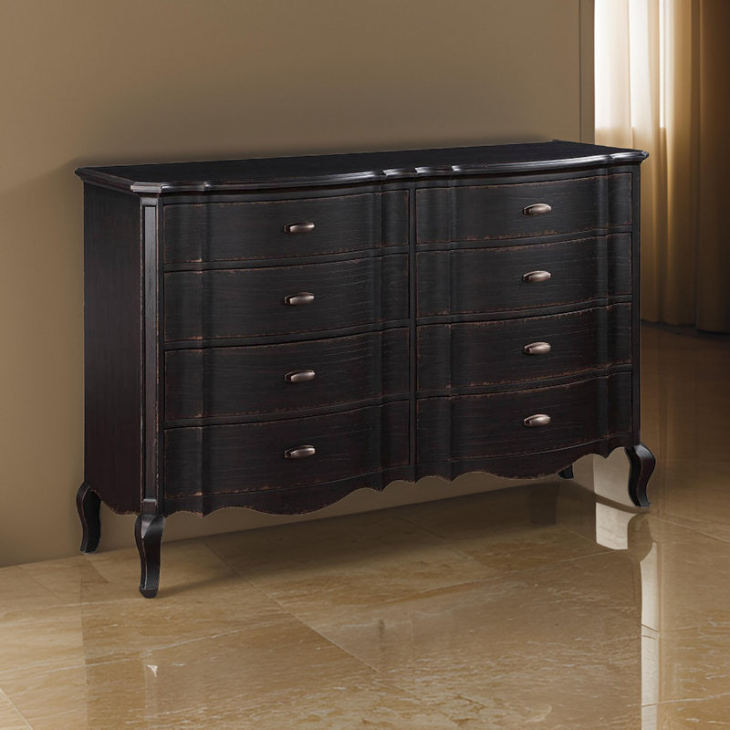 Commode Sabbir Ola, 6 tiroirs, pieds en cabriole, style français