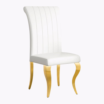 Faux Leather Dining Chairs, Accent Armless Chairs, Upholstered dining room chair, dinning chair,kitchen chair