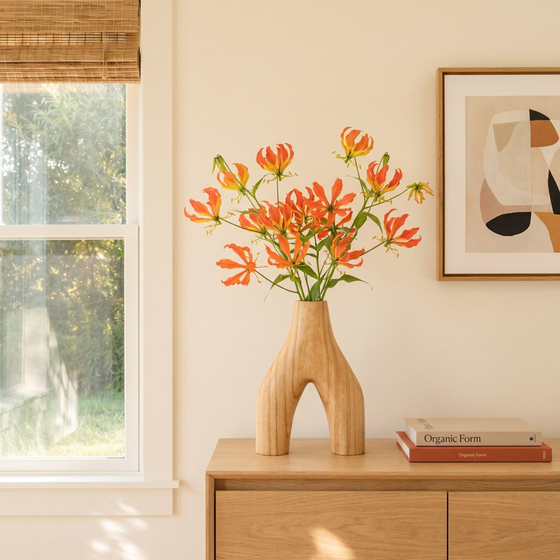 Decorative Arched Wood Vase