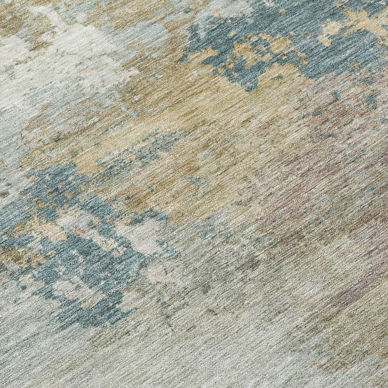 Machine Washable Indoor/Outdoor Earleville ACN2367 Abstract Rug, Rectangle 9' x 12'