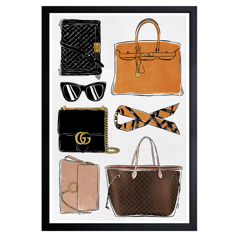 «My Purse Collection», impression encadrée, H 13 po x l 19 po x P 0,75 po, Cadre noir