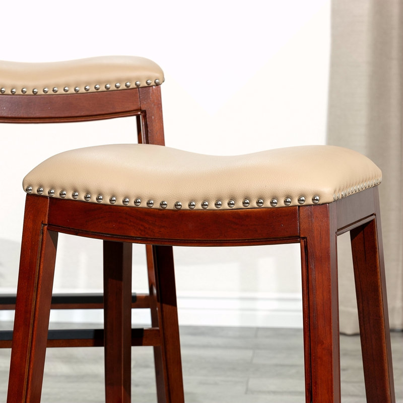 Tabouret 30 ", siège en cuir