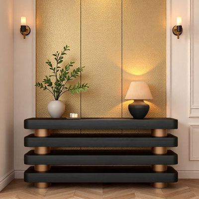 Mid-Century Modern Solid Wood Entryway Table