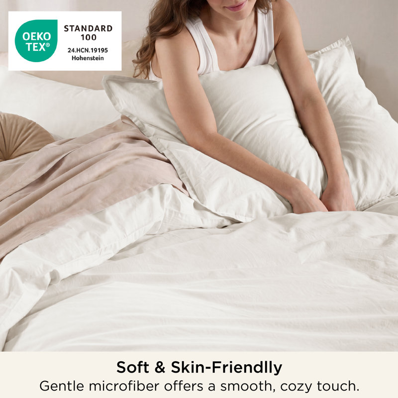 Bedsure Queen 4-Piece Bed-in-a-Bag Set – Coconut Milk & Natural, Boho Contrast Design, Queen Comforter + 3 Additional Pieces
