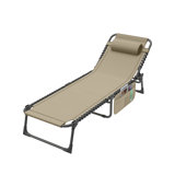 Outdoor Lounge Chair Folding Chair Height Adjustable Patio Lounge Chair With Pillow And Bag