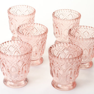 Ensemble de porte-votives de table 6 po en verre 6 pièces