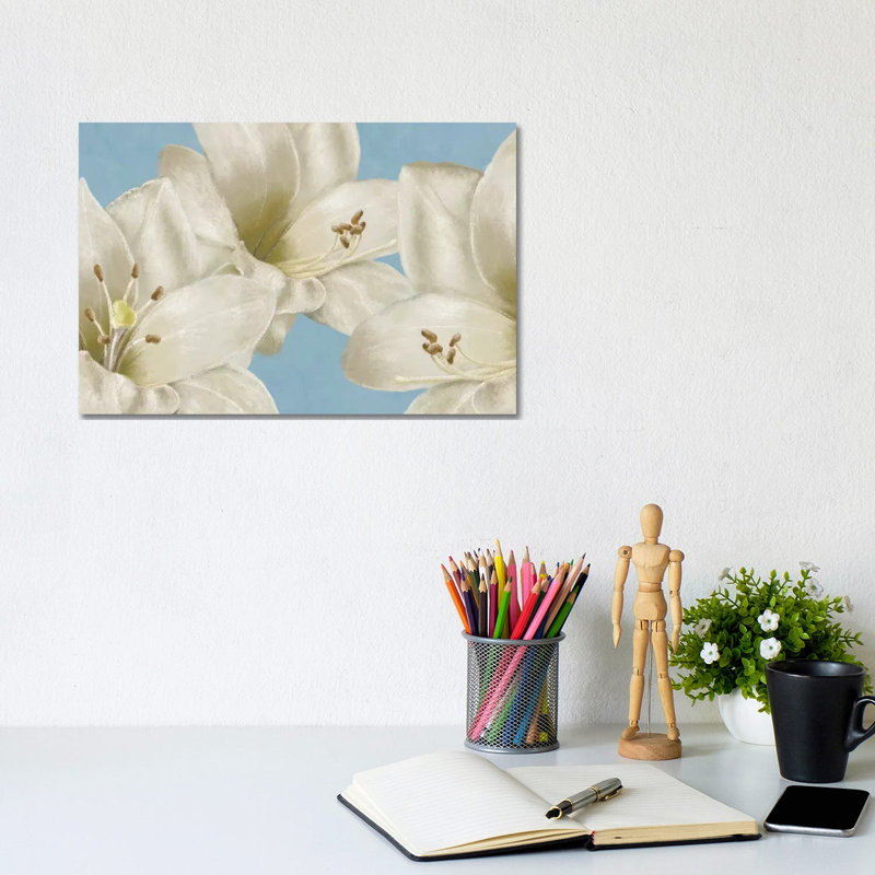 White Amaryllis III by Linda Wood - Wrapped Canvas Gallery-Wrapped Canvas Giclée, 20.32 cm H x 30.48 cm W