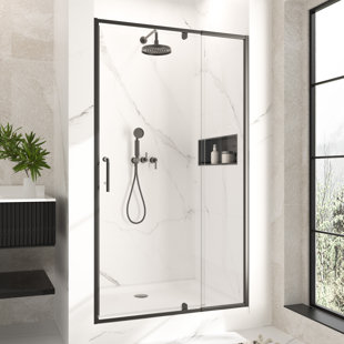 38-42"W x 72"H Pivot Semi-Frameless glass Shower Door