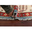 Tapis crème / bleu en laine noué à la main de conception unique 8 pi 0 po x 8 pi 1 po Gato