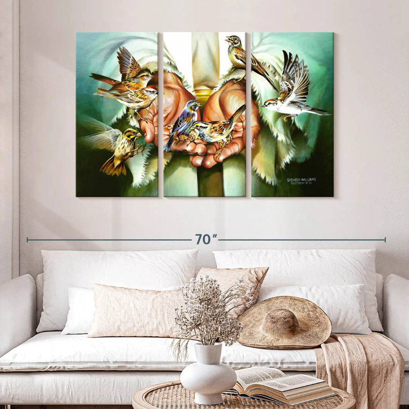 Adella Birds And Hands, 32" H x 50" W