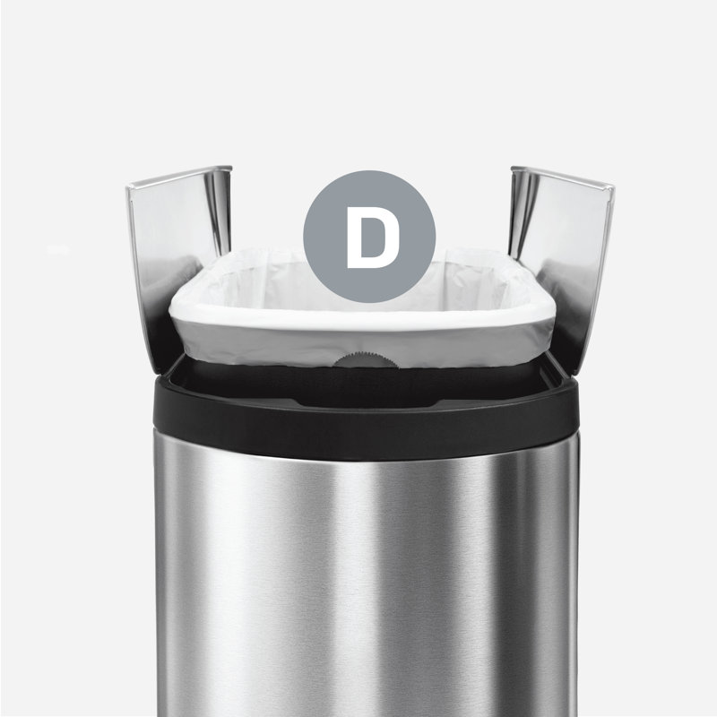 simplehuman 40 Liter / 10.6 Gallon Dual Compartment Butterfly Lid Kitchen Recycling Step Trash Can