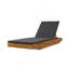 Chaise longue moderne en bois d'acacia avec coussin hydrofuge mince pliable-1064929984