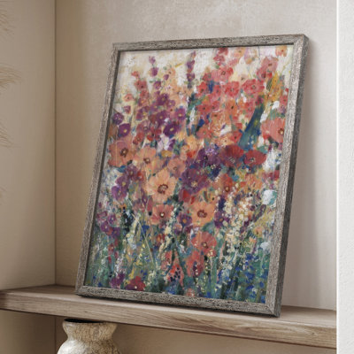 Sunlit Flowers I, reproduction encadrée - bois massif