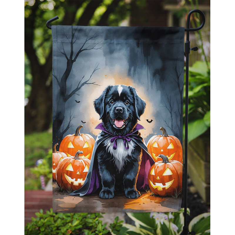 Drapeau de jardin chiot Halloween, Terre-Neuve
