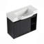 Meuble-lavabo mural 28 po avec lavabo en céramique et garniture de porte à fermeture en douceur 28 po-126230285