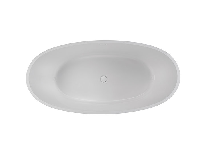 Adeline 64" Freestanding Soaking Bathtub, Gloss White