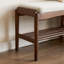 Banc en bois massif rembourré 100% polyester crème et blanc crème-1352058599
