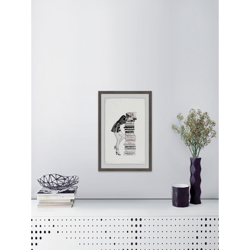 «Stack Of Books», reproduction encadrée, H 24 po x l 16 po x P 1,5 po