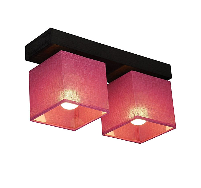 Partee Semi Flush Mount, Light brown, Transparent pink
