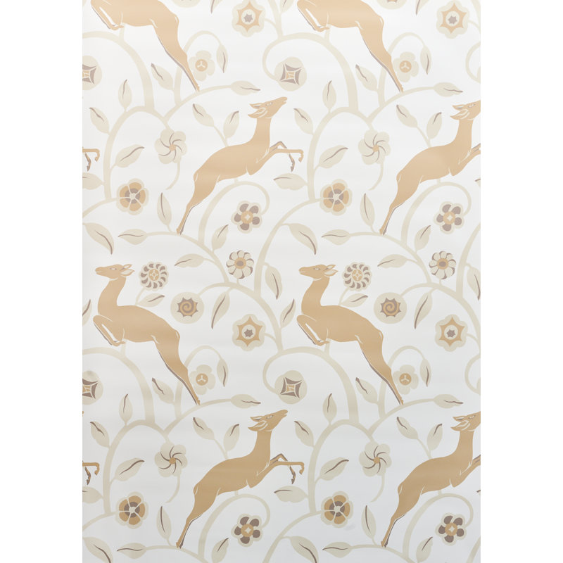Les Gazelles Au Bois Vinyl Wallpaper, Natural