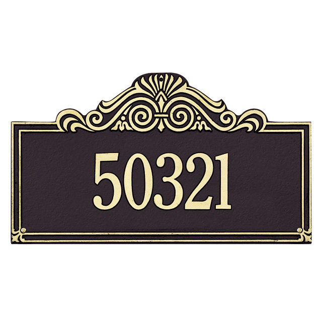 Villa Nova 1-Line Wall Address Plaque, Pewter and Silver, Yes