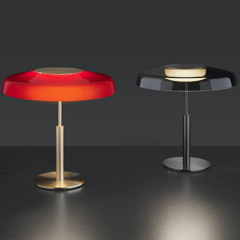Dora LED Table Lamp, Satin Gold, Gray