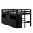 Twin Size Loft Bed with 4 Drawers, Underneath Cabinet and Shelves-96378226