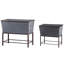 Ensemble de 2 jardinières en métal rustique Zale avec supports, L: 20 x 12 x 19,5 po x L 16,5 x 9,5 x 14,5 po