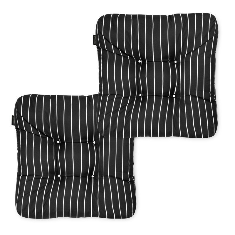 Bergholt Patio Seat Cushion, 19in. W, Black Ink Stripe