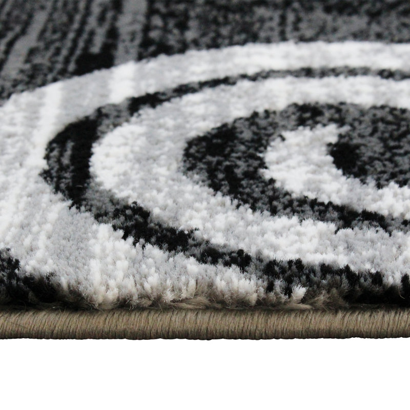 Tapis à motif de tourbillon moderne Aliodja, Tapis de couloir 2 pi x 7 pi 3 po