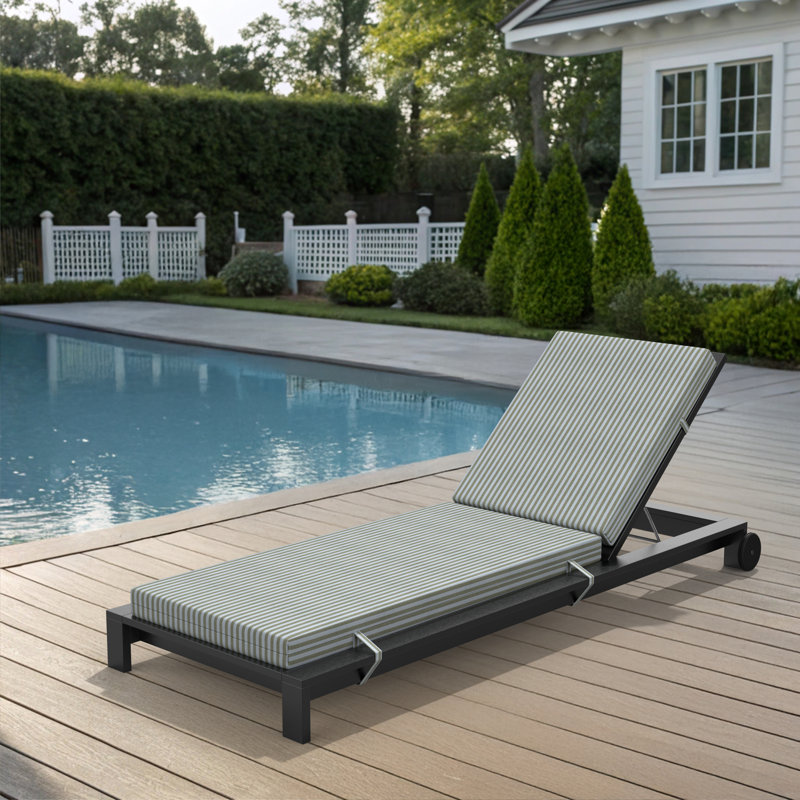 Coussin de chaise longue d'extérieur Lani Sunbrella®, Sail Away Aloe, L 22,5 po x P 47 po