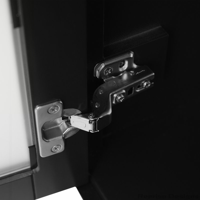 Meuble-lavabo de 20 po avec lavabo en céramique et beaucoup de rangement, Noir