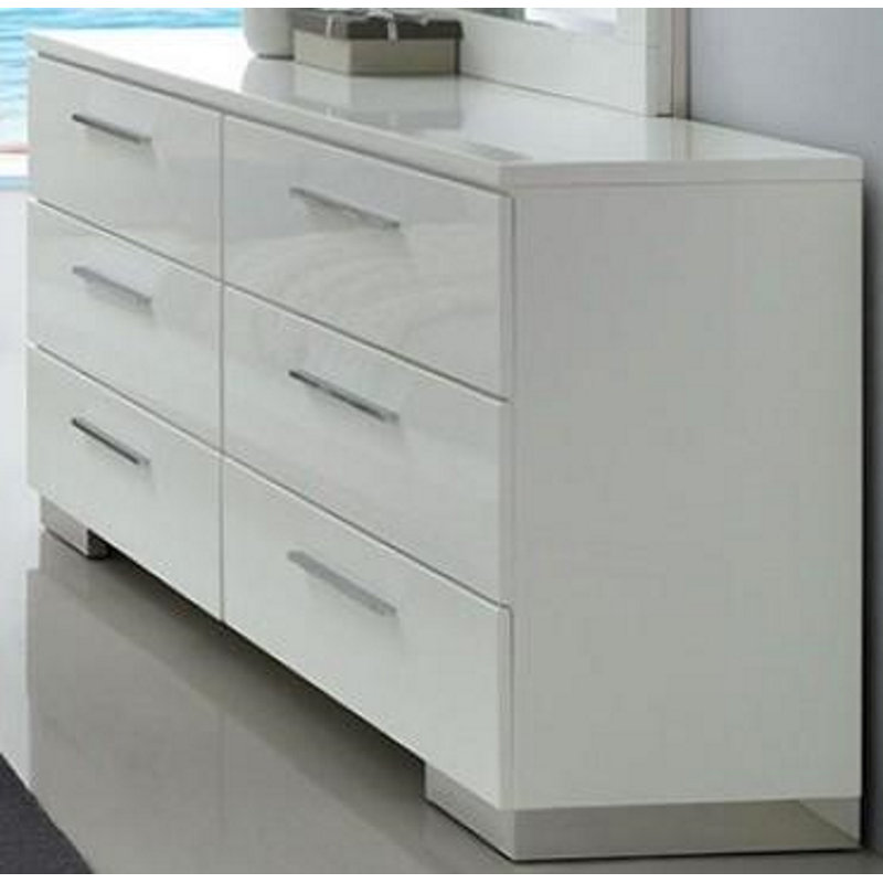 Commode double 6 tiroirs Vegard, Blanc