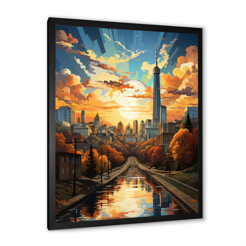 Brockenhurst " City Atlanta Popart IV ", Black Picture Framed, 20" H x 12" W x 1" D
