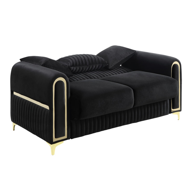 Causeuse rembourrée noire Ruby
