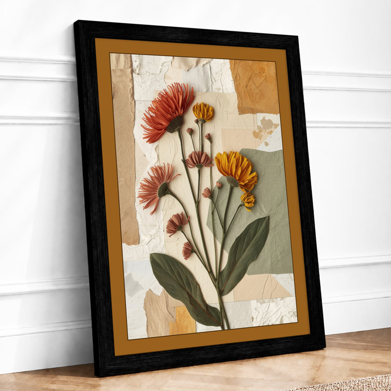 Carnation Study Botanical - Framed Print, A2 - 59.4 x 42.0 cm, Black