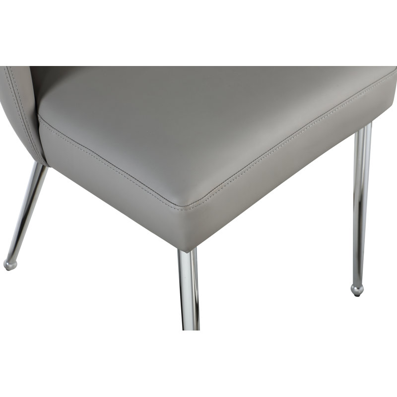 Chaise d'appoint en tyrène, Cuir végétalien gris