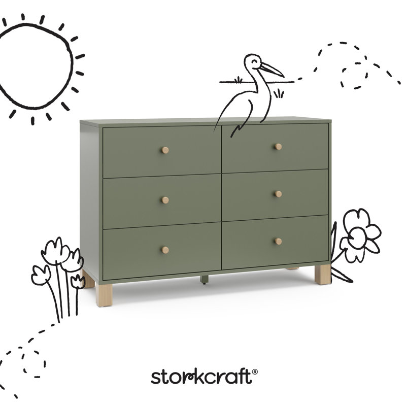 storkcraft green dresser California 6 Drawer & Reviews discount 2