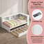 Lit de jour simple avec lit gigogne, armoires de rangement et ports USB-1814057103