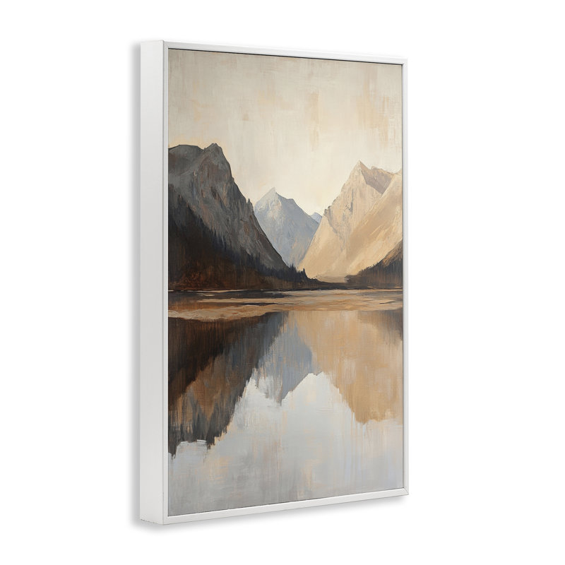 «Terracotta Reflections Lake Landscape», estampe numérique, conception de Petal Prints Design, H 24 po x l 16 po
