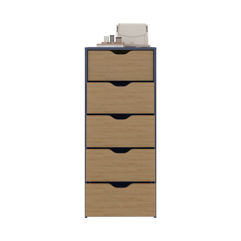 Commode 5 tiroirs pour chambre de bébé et chambre à coucher - Rangement moderne peu encombrant