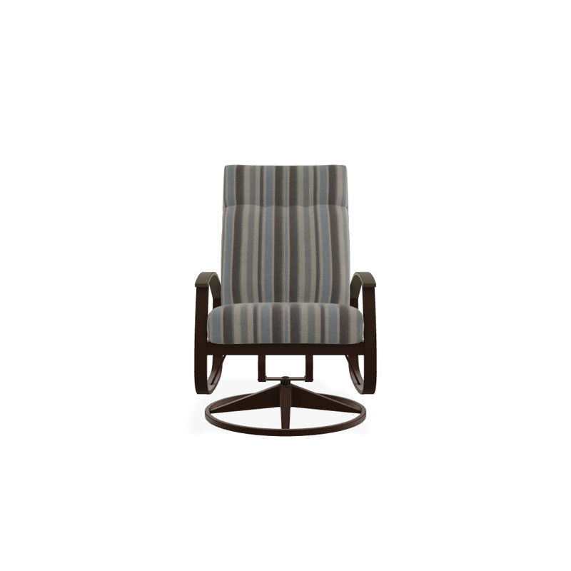 Chaise berçante pivotante réglable avec coussins Askar, Aperçu de nuage, Bois de plage P40, Kona texturé