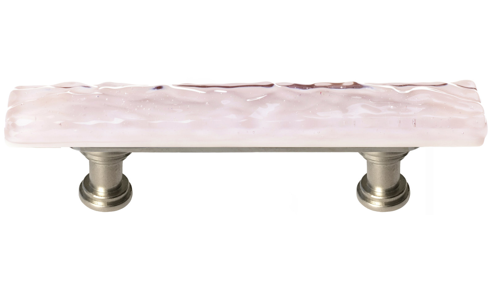 Skinny Glacier Bar Cabinet Pull, Rose, Satin Nickel