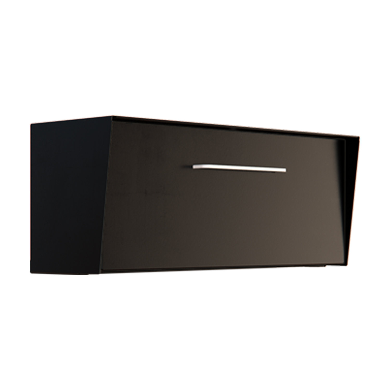 Mid-Century Modern ANGLED Wall Mounted Mailbox, Black